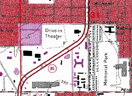 Fort George Drive-In Theatre - Topo - Photo From Terraserver
